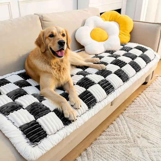 LiveGo Couch Cover for Dogs Washable, Sofa Cover Protector, Couch Covers for 3 Cushion Couch Sofa Pet Friendly, Soft, Non Slip (Black, 70x180 cm / 27.6x70.9 in) by LiveGo