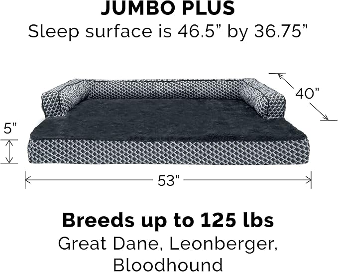 Furhaven Replacement Dog Bed Cover Comfy Couch Plush & Décor Sofa-Style, Machine Washable - Diamond Gray, Jumbo Plus (XX-Large) - Image 3