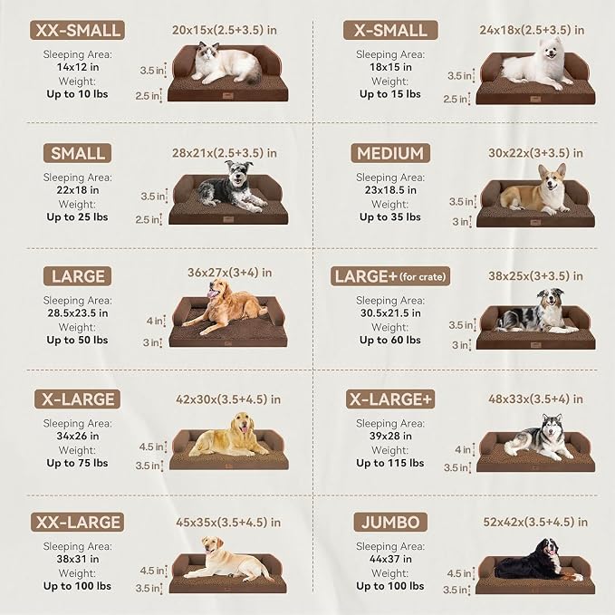 MEKIY XXL Orthopedic Waterproof Dog Bed with Bolster for Extra Large Dogs | Pillow Support for Neck Relief, Egg Crate Foam, Waterproof Liner, Anti-Slip Bottom, Removable Bolster Cover, 45 x 35 Inch - Image 2