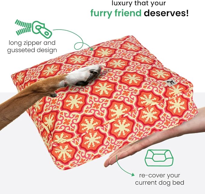 Molly Mutt Huge Dog Bed Cover - Papillon Print - Measures 36”x45”x5’’ - 100% Cotton - Durable - Breathable - Sustainable - Machine Washable Dog Bed Cover - Image 5