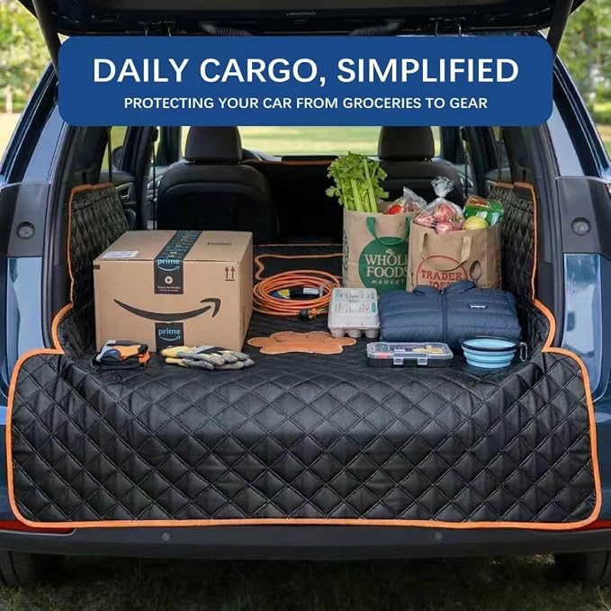 SUV Cargo Liner for Dogs,Waterproof Dog Trunk Cover with Side Flaps | Material: Waterproof PU Leather | Protection: 12.60" Side Flaps & 17.72" Bumper Flap | Fit: Most SUVs | Non-Slip Design - Image 3