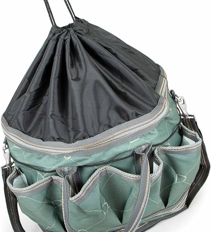 Jeffers Poplar Head Grooming Bag – Horse Grooming Organizer Tote with Pockets for Brushes, Tools, Clippers, Shampoo, Detangler – Stable Barn Kit Carrier for Horses, Pets, Spruce Stirrup Irons - Image 4
