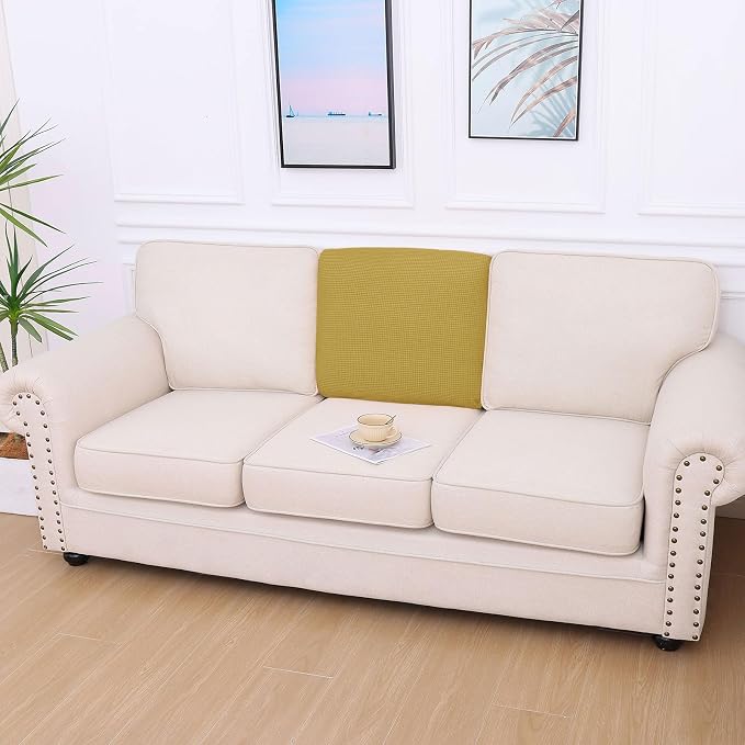 hyha Waterproof Couch Cushion Covers for Pets, Non Slip Sofa Seat Cover | Stretch Jacquard Fabric, Elastic Bottom, Non Slip Fit, Waterproof Protection, Pet Hair Protection (1 Piece for Backrest M) - Image 8