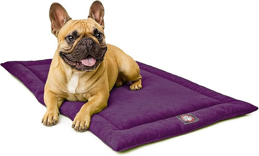 Majestic Pet Orthopedic Memory Foam Dog Crate Mat - Plush Pet Bed Pad for Crates & Kennels | USA Crafted | 30"x21" Villa Aubergine by MajesticPet