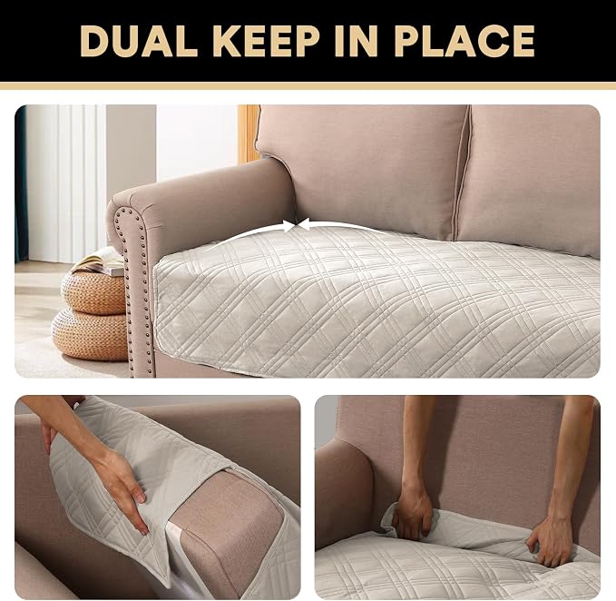PrinceDeco Waterproof Couch Covers for Pets Thick Dog Blanket 47x78 Inch Non-Slip Pet Bed Cover Protect Furniture Couch Sofa Car Outdoor for Puppy Cat Kids, French Oak - Image 4