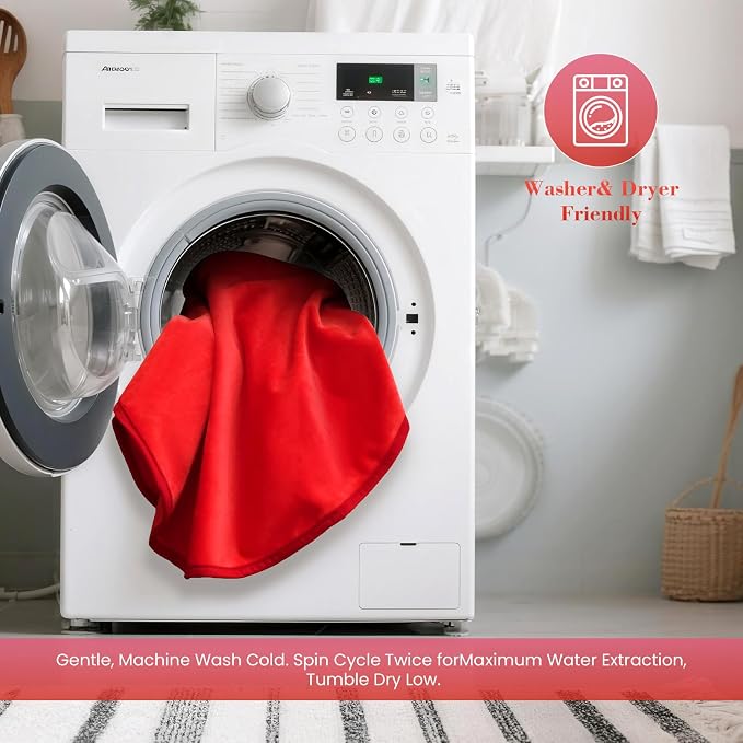 Waterproof Blanket for Bed, Portable Waterproof & Stain-Resistant | Throw with Storage Bag, Washable Bed and Sofa Protector Mat, Travel Friendly, Presents Gifts for Women, Red, 47.2''x47.2'' - Image 5