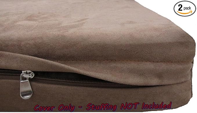 Dogbed4less DIY Pet Bed Pillow Brown Microsuede Duvet Cover and Waterproof Internal case for Dog at 40X35X4 Inch - Covers only by Dogbed4less