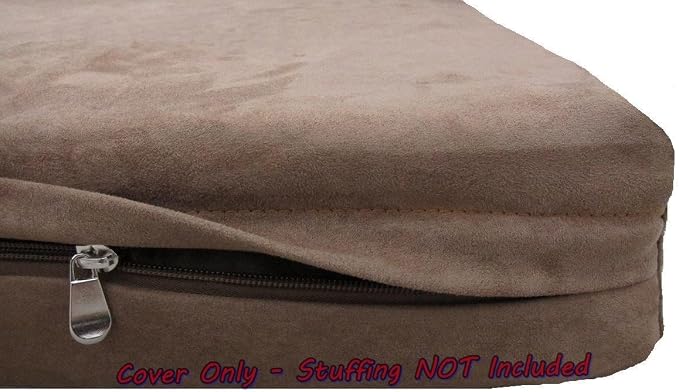 Dogbed4less DIY Pet Bed Pillow Brown Microsuede Duvet Cover and Waterproof Internal case for Dog at 47X29X4 Inch - Covers only by Dogbed4less
