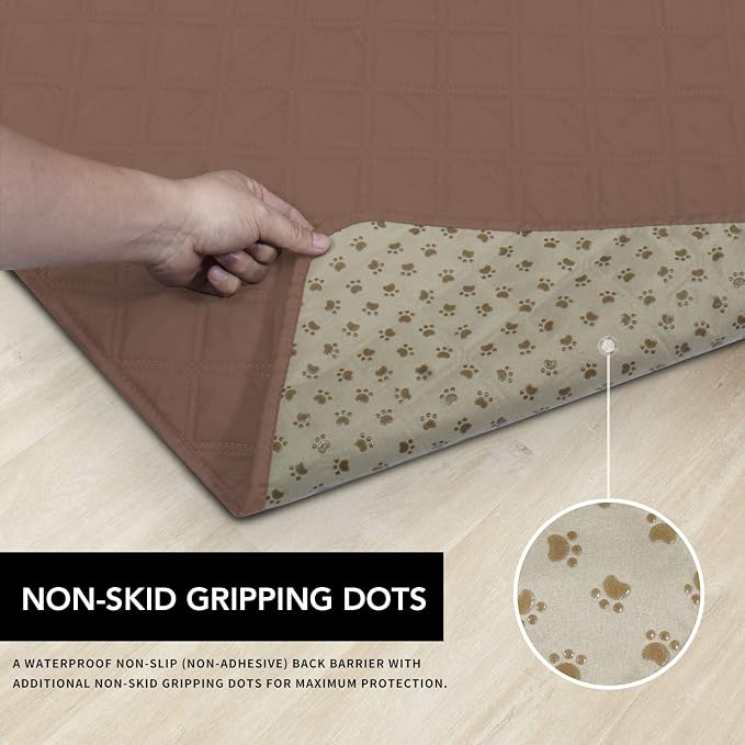 Easy-Going 100% Waterproof Dog Bed Cover, Non-Slip Pet Blanket for Furniture, Washable Couch Cover, Repleasement Sofa Cover (52x82 in,Brown) - Image 3