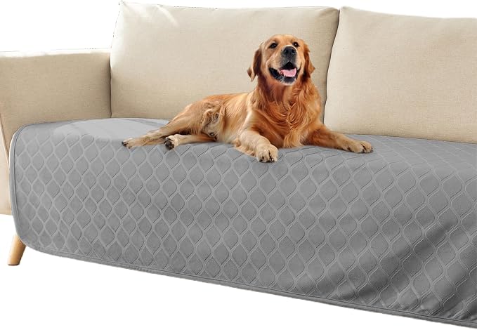 fuguitex Waterproof Dog Blanket Bed Cover Dog Crystal Velvet Moroccan Fuzzy Cozy Plush Pet Blanket Throw Blanket for Couch Sofa(30 * 70 inch, Light Grey+Grey) by fuguitexHome