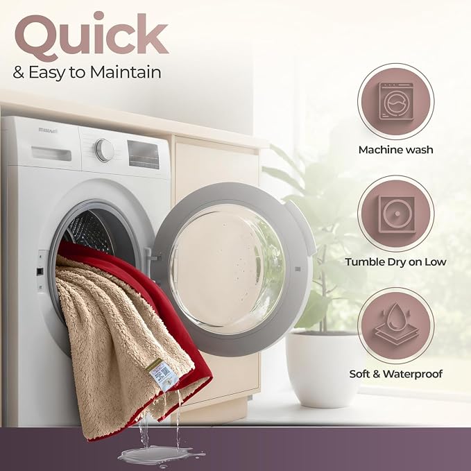 Sacred Weapon Waterproof Blanket for Bed Intimacy – Mini Sherpa Fleece Intimacy Blanket – Love Throw for Couples – Splash, Stain Proof, Absorbent Mattress Protector – Travel Dark Red 40x45 - Image 3