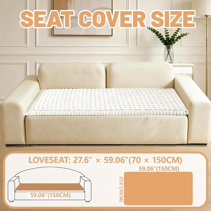 Couch Cover for Dogs Washable,Non Slip Fuzzy Durable Pet Friendly Cozy | Soft Slipcovers for 3 Cushion Sofa Cover,Plush Thick Protector Fits Mat Bed Leather & Fabric Couches (Beige 27.6"x59") - Image 4