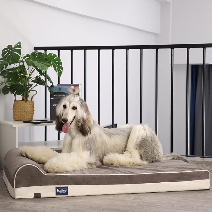 Laifug Orthopedic Dog Beds for Large Dogs,4.5" Memory Foam Dog Beds,Durable Water Proof Liner Removable and Washable, Nonskid Bottom, Grey 46"x28"x8" - Image 6