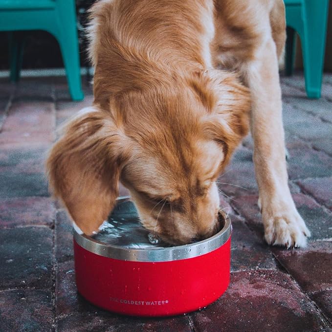 Coldest Dog Bowl - Anti Rust Metal, Non Slip, 3 Layers Insulated Stainless Steel Dog Bowls - Spill Proof & Heavy Duty - Water Bowl for Dogs, Cats & Pets, Dish Washer Safe (42 oz, Sahara Peach) - Image 9