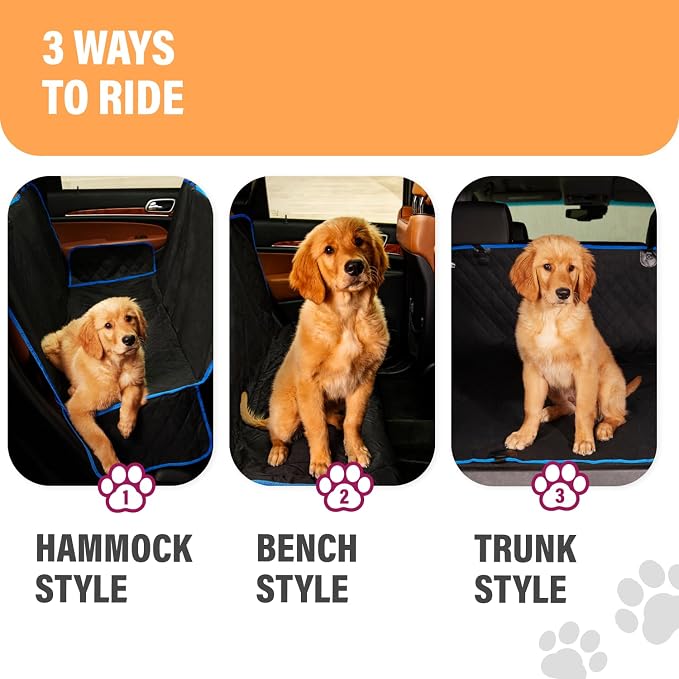 Active Pets Blue XL Dog Car Hammock Back Seat Cover, Waterproof Backseat Cover Protector for Truck Bench Rear of Sedans or SUVs, Essential Pet Supplies Vacuum or Wipe Clean, Machine Washable - Image 7