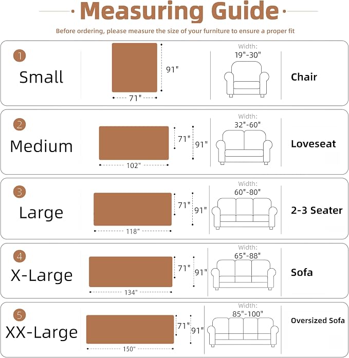 Couch Cover for Dogs Washable Sofa Cover, Sectional Couch Covers, Sofa Covers for 2 Cushion Couch, Non Slip Stripe Sofa Slipcovers Furniture Protector (Brown Checkered 71x134) - Image 2