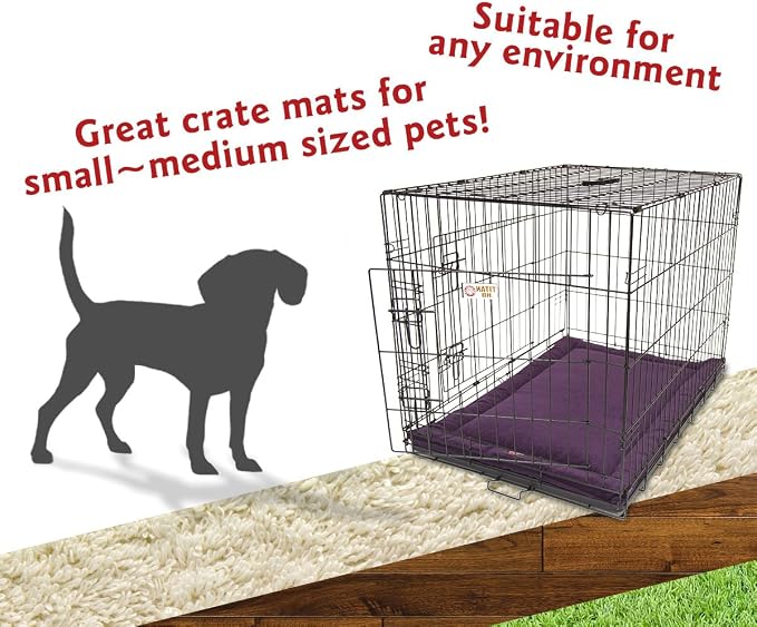 Majestic Pet Orthopedic Memory Foam Dog Crate Mat - Plush Pet Bed Pad for Crates & Kennels | USA Crafted | 30"x21" Villa Aubergine - Image 4