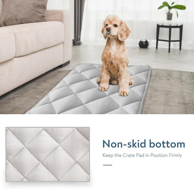 Dog Crate Pad 2 Pack (30" x 19"), Dog Crate Mat with Anti-Slip Bottom, Grey | Fits 30 Inch Crate, Soft, Machine Washable, Kennel Pad - Image 6