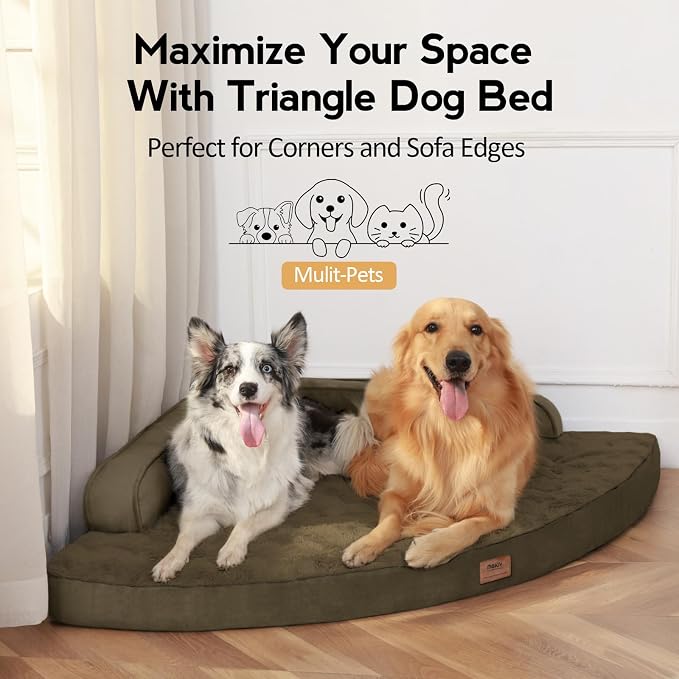 MEKIY Jumbo Orthopedic Waterproof Dog Bed with Sides for Extra Large Dogs | Egg Crate Foam, Waterproof Liner, Anti-Slip Bottom, Space-Saving, Perfect for Corners and Sofa Edges, 42 x 42 Inch - Image 4