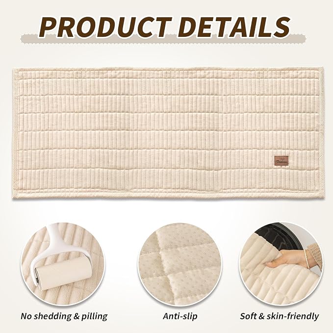 Couch Covers for Dogs, Velvet Dog Couch Cover, Pet Couchs Covers for Loveseat, Couchs Protector for Dogs, Sofa Cover for Pets Washable(1PC, Beige White, 27.6"×59.1", 2 Seater) - Image 2