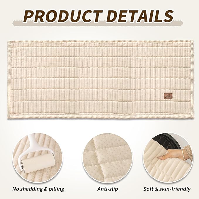 Couch Covers for Dogs, Velvet Dog Couch Cover, Pet Couchs Covers for 3-4 Seater, Couchs Protector for Dogs, Sofa Cover for Pets Washable(1PC, Beige White, 27.6"×94.5", 3-4 Seater) - Image 2