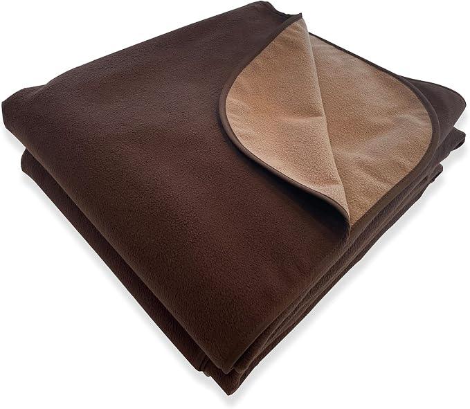 Mambe 100% Waterproof Furniture Cover for Dogs & Cats, Incontinence Protector for Bed Sofa Couch Recliner, Soft Washable Microfleece Blanket, 70x70, Chocolate-Cappuccino by Mambe