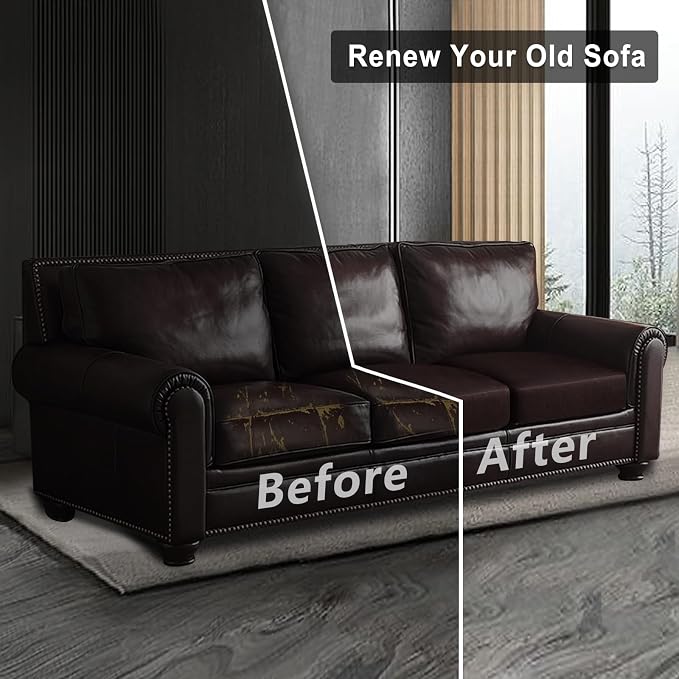 ANARACHON Leather Look Couch Cushion Covers Sofa Seat Slipcovers Sets Couches Furniture Protector for Sectional Armchair Loveseat Pets Kids Stretch Spandex Fabric (3 Cushion XL Sofa, Chocolate) - Image 7
