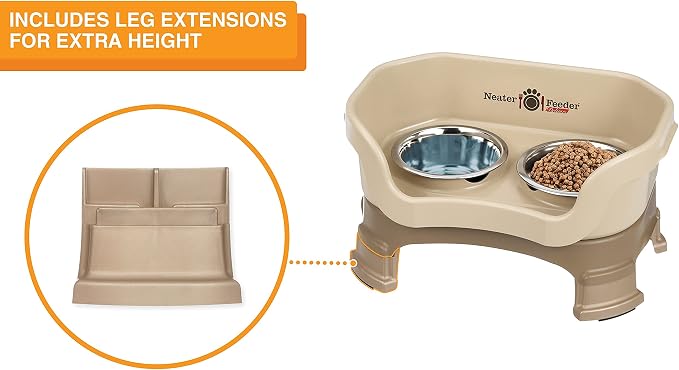 Neater Feeder Deluxe Mess-Proof Elevated Dog Bowls for Small Dogs (Up to 19 lbs), 2 Height Adjustable (6” & 7.5”) No-Spill Raised Dog Bowl Stand, Stainless Steel Food Bowl Set, Made in USA, Cappuccino - Image 6