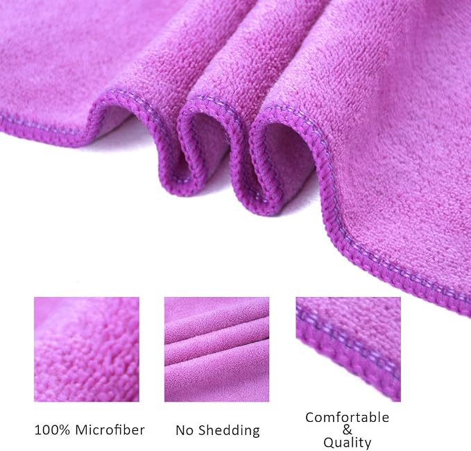 JML Microfiber Towels, Bath Towel Sets (6 Pack, 27" x 55") - Extra Absorbent, Fast Drying, Multipurpose for Bath, Swimming, Fitness, Sports, Yoga, Violet/Coffee/Blue | Hanging Loop, Extra Absorbent, Fast Drying, Lint-free, Use for Pool, Swimming, Fitne... - Image 3
