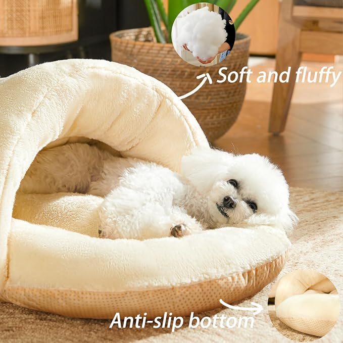 Romaneco Bed for Dog and Cat, Pet Bed, Ultra Soft Cute Plush Slipper Cat Cave Bed, Anti Slip Warm Pet House Nest, Self-Warming, Ideal for Indoor Use - Fits up to 25lbs (30"X22", L, Green) - Image 4