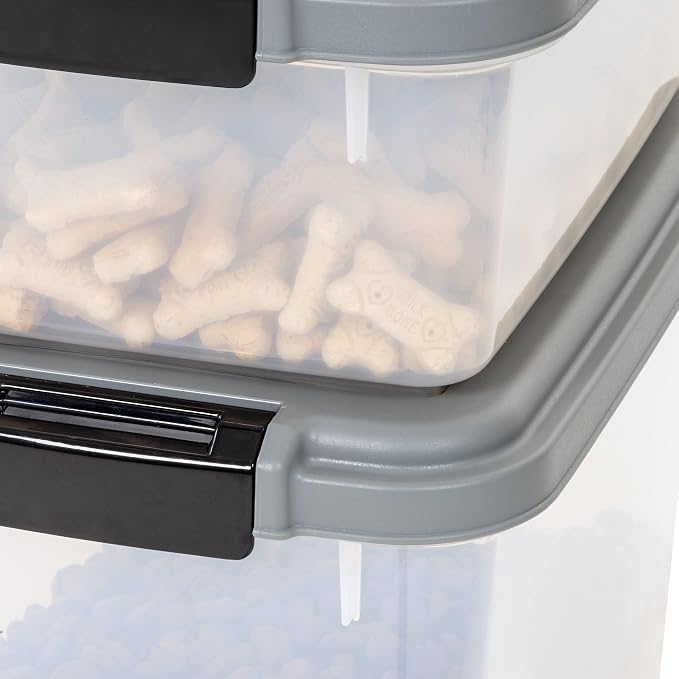 Amazon Basics 3-Piece Airtight Pet Food Storage Container Combo with Scoop, BPA Free, Removable Wheels, 33 QT + 12 QT - Image 7