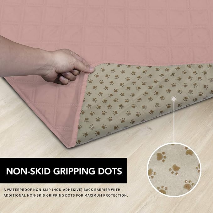Easy-Going 100% Waterproof Dog Bed Cover, Non-Slip Pet Blanket for Furniture, Washable Couch Cover, Repleasement Sofa Cover (96X82 in,Pink) - Image 3