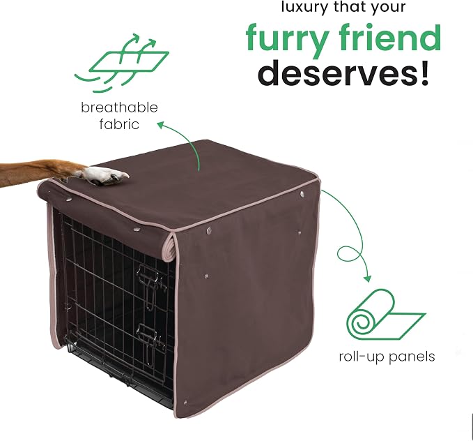 Molly Mutt Landslide Dog Crate Cover, 100% Cotton Canvas Cover with 2 Roll-Up Panels, Ideal for Dog or Cat Crate, Durable, Washable, and Free of Harmful Chemicals, 42" x 28" x 31" - Image 5