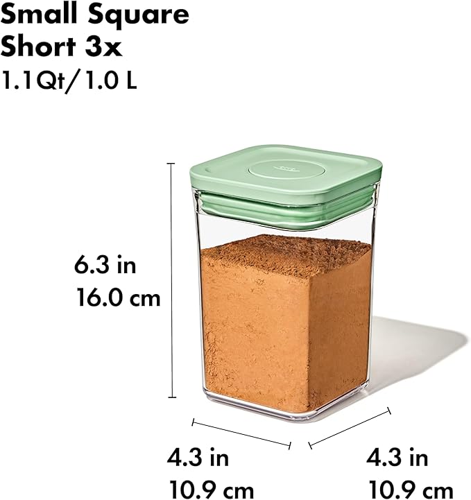 OXO Good Grips 3-Piece POP Container Set with Mini Scoops - Limited Edition Pistachio - Image 8