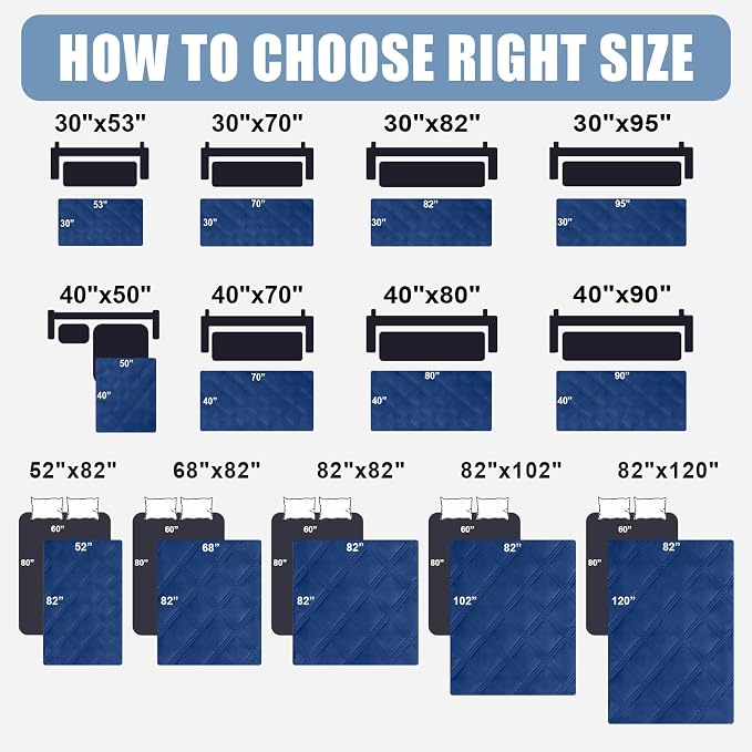 Smiry Waterproof Dog Bed Cover, Reversible Pet Blanket for Sofa Couch | Soft Washable Dog Blanket, Leakproof Couch Cover for Dogs Cats & Furniture Protection, 30x95, Navy/Blue - Image 6