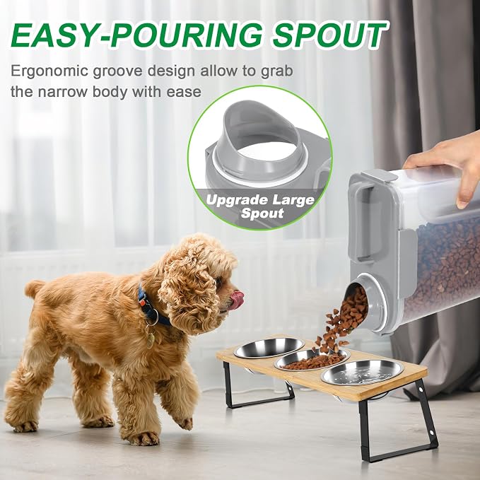 TBMax Dog Cat Food Storage Containers 2 Pack 10 Lbs to 14 Lbs Airtight Pet Food Container Dispenser Bird Seed Container with Large Spout & Portable Handle, Travel Dog Treat Cat Food Storage Bin - Image 3