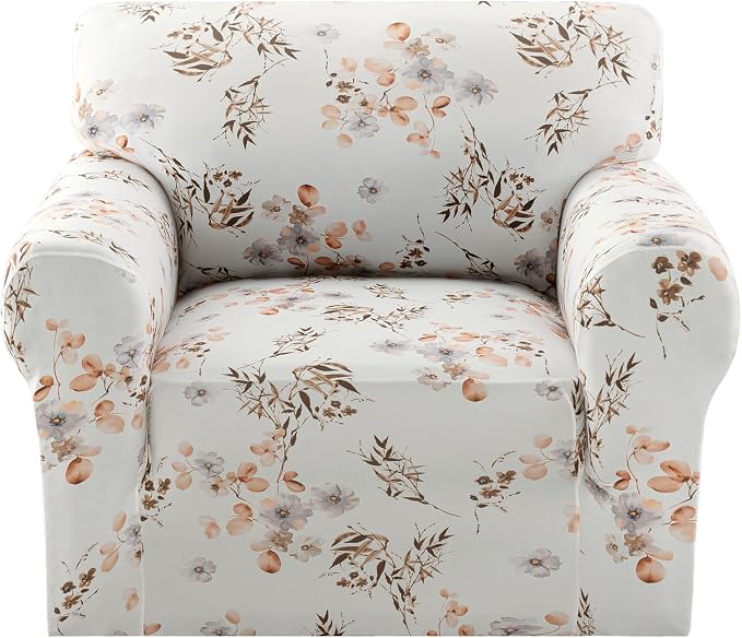 H.VERSAILTEX Floral Pattern Chair Cover Printed Sofa Slipcovers High Stretch Couch Covers Super Soft Fabric Dog Couch Cover Protector(Chic Bloomsom,Chair) by HVERSAILTEX