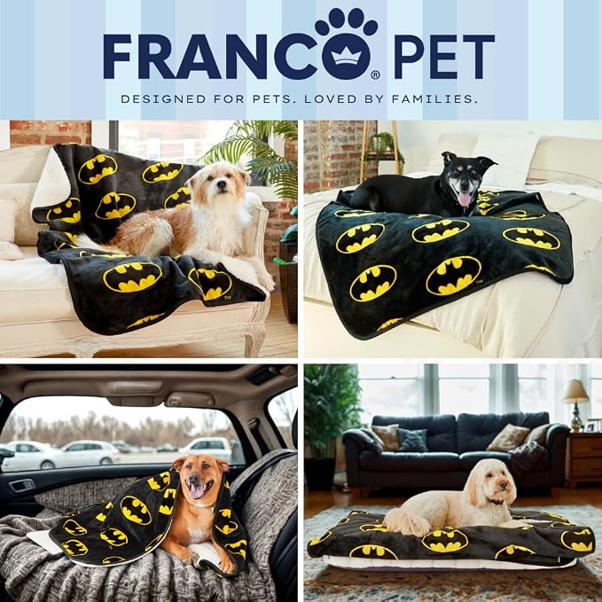 Batman DC Comics Waterproof Dog Bed Cover, Large 40x50 Pet Blanket for Furniture Bed Couch Sofa, (Officially Licensed) by Franco - Image 7