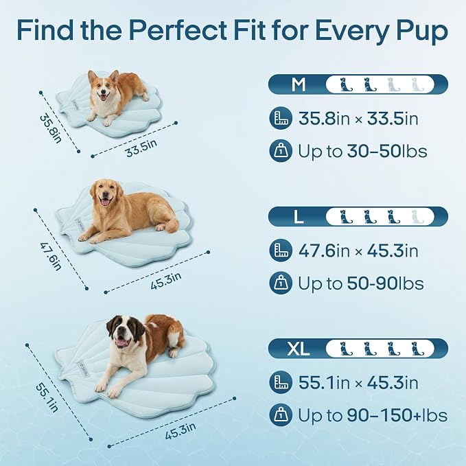 Dog Cooling Mat Washable Pet Cooling Mat, Self Cooling Mat for Dogs Large | 47" x 45", Thick Portable Foldable Cooling Pad for Indoor Outdoor, Crate, Travel, Camping and Beach - Image 8