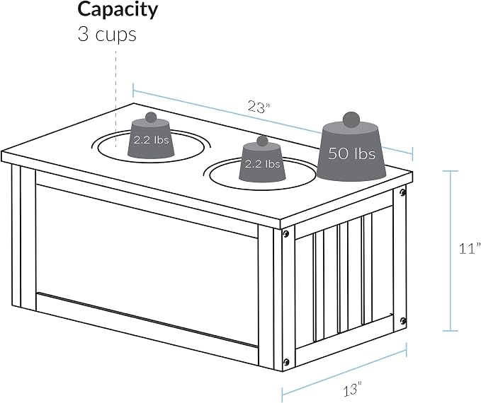 Casual Home Pet Feeder Storage Stand for Dogs - Medium to Large Breeds - Image 4