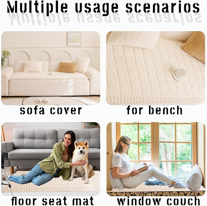 Mitid Sofa Cover Fuzzy Couch Cover for Pet, Couch Covers for Dogs Pets Mat | Washable Non-Slip Sofa Slipcover Cushion Protector Pets Friendly Mat, Dog Couch Cover, Square Couch Covers for Dogs Non Skid - Image 6