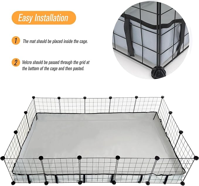 DZWLKJ Guinea Pig Cage Liner Tarp Bottom Waterproof and Washable Base Also for Rabbits, Bunny, Chinchesillas, Hedgehog, Ferrets and Other Small Animals(36x60 inches) - Image 2