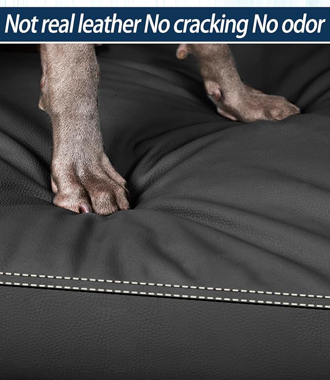 Waterproof Leather Dog Bed, Hair Resistant Crate Mat for Large Dogs, Wipeable Easy to Clean Pet Pad, Durable Black Mattress for Pets Up to 90 lbs - Image 6