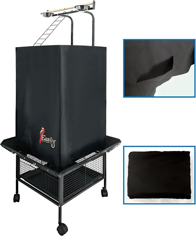 Easily Good Night Bird Cage Cover for Large Bird Cage with Play Top with Storage Pocket, 61" by Easily
