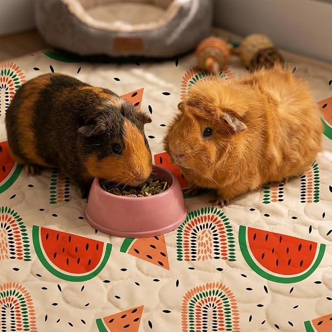 Guinea Pig Bedding, 49x24in 2 Pack Washable Guinea Pig Cage Liners, Waterproof Reusable & Anti Slip, Super Absorbent Guinea Pig Pee Pad for Midwest Cage, Small Animal, Rabbit, Bunny, Beige - Image 4