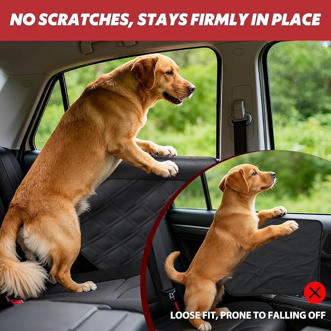 Surfcabin Dog Car Door Protector: 20% Larger Design for Sedans & Small SUVs | Thickened Waterproof Fabric, 2 Packs Full Door Panel Covers, Protects Doors from Dog Scratching - Image 8