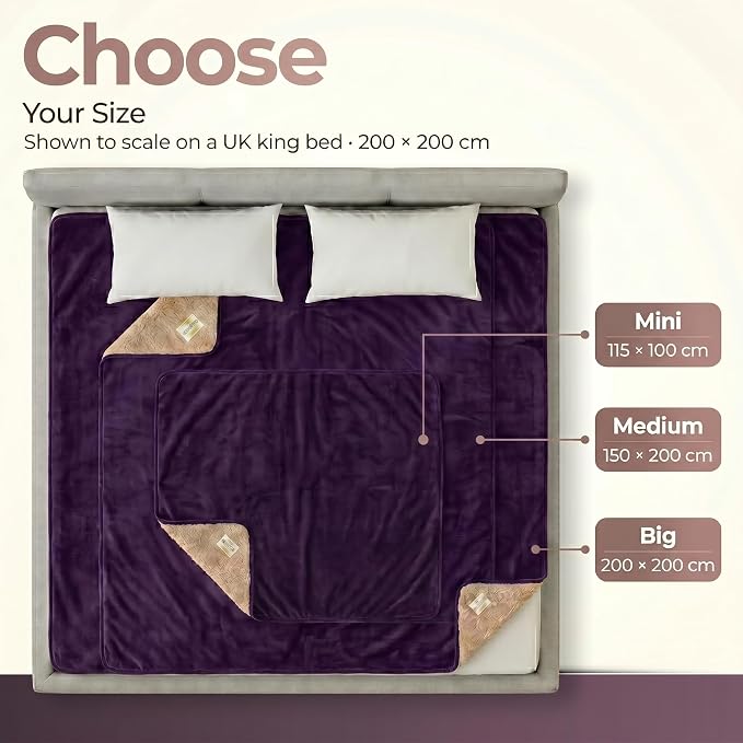Sacred Weapon Waterproof Blanket for Bed Intimacy – Sherpa Fleece Intimacy Blanket – Love Throw for Couples – Manta Impermeable para la Intimidad – Splash Stain Proof Mattress Protector – Purple 50x80 - Image 2