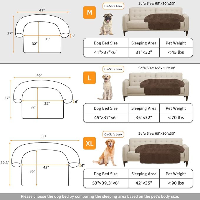 GGIB Calming Dog Bed Fluffy Plush Dog Mat for Furniture Protector with Removable Washable Cover for Large Medium Small Dogs and Cats (Medium, Coffee) - Image 5