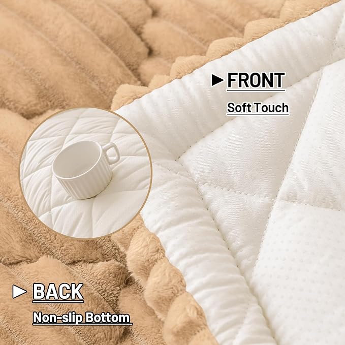 Smiry Couch Cover for Dogs Washable, Non Slip Fuzzy Pet Sofa Protector | Soft Thick Furniture Cover for Sofa, Loveseat and Sectional, Scratch & Pet Hair Resistant (Camel, 35.4" x 63") - Image 5