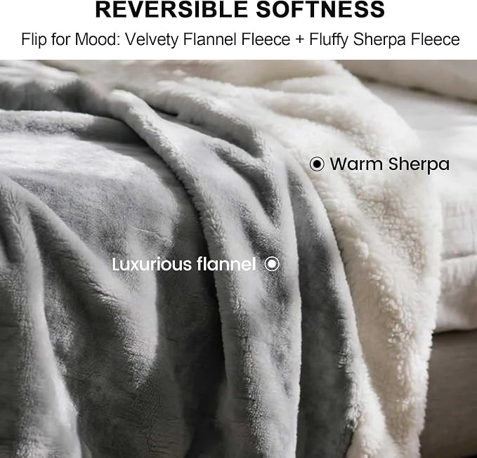 Waterproof Pet Blanket for Bed, Reversible Soft Flannel Love Blanket, Bed Blanket for Couples Washable, Spill-Proof Dog Throw Blanket for Couch, Sofa Protect, Camping,Light Grey,50"x60" - Image 6